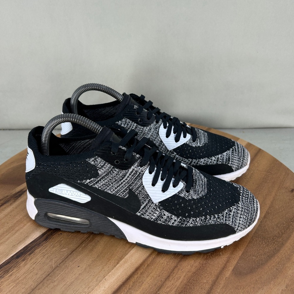 Nike Air Max 90 Ultra 2.0 Flyknit Black White Oreo 881109-002 Womens Size 9